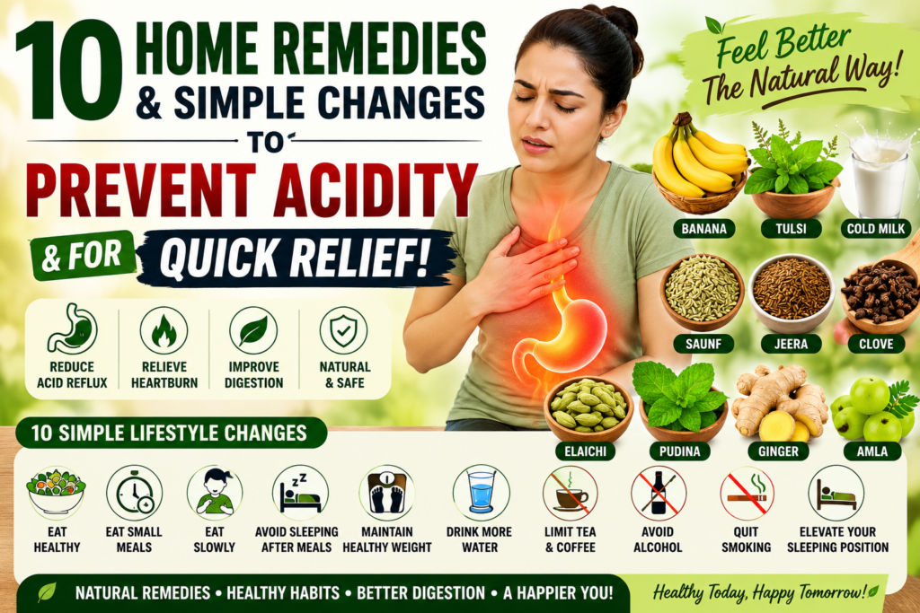 10 Home Remedies and Simple Lifestyle Changes to Prevent Acidity & Get Quick Relief