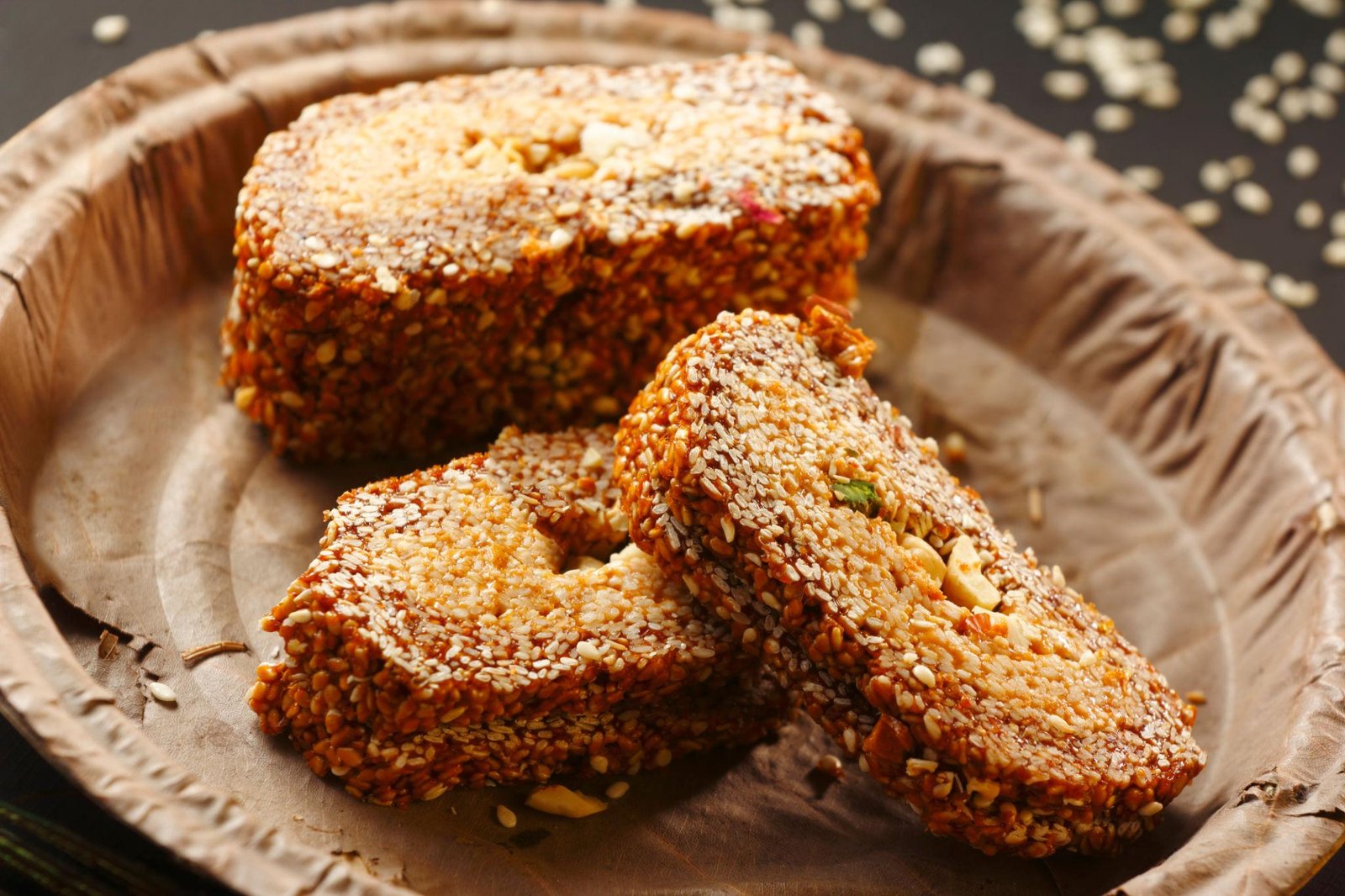 Group of Gajak or Sesame Seed Jaggery, Indian Food