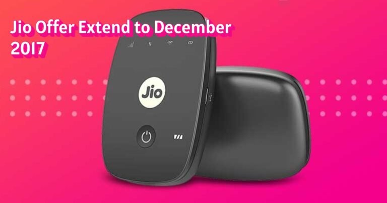 Jio Offer Extend to December 2017