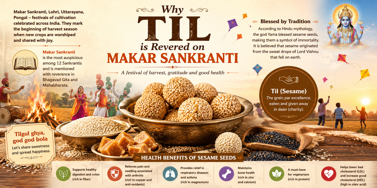 Makar Sankranti celebrations and sesame seeds