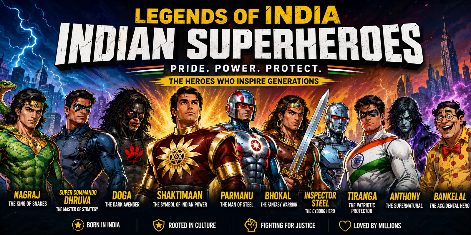 Top 10 Indian Superheroes of the 1990s: India’s Greatest Comic Book Legends