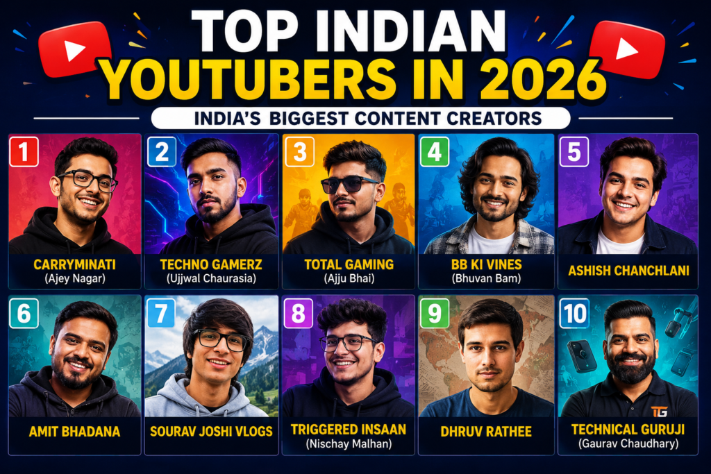 Top Indian YouTubers in 2026: India's Biggest Content Creators