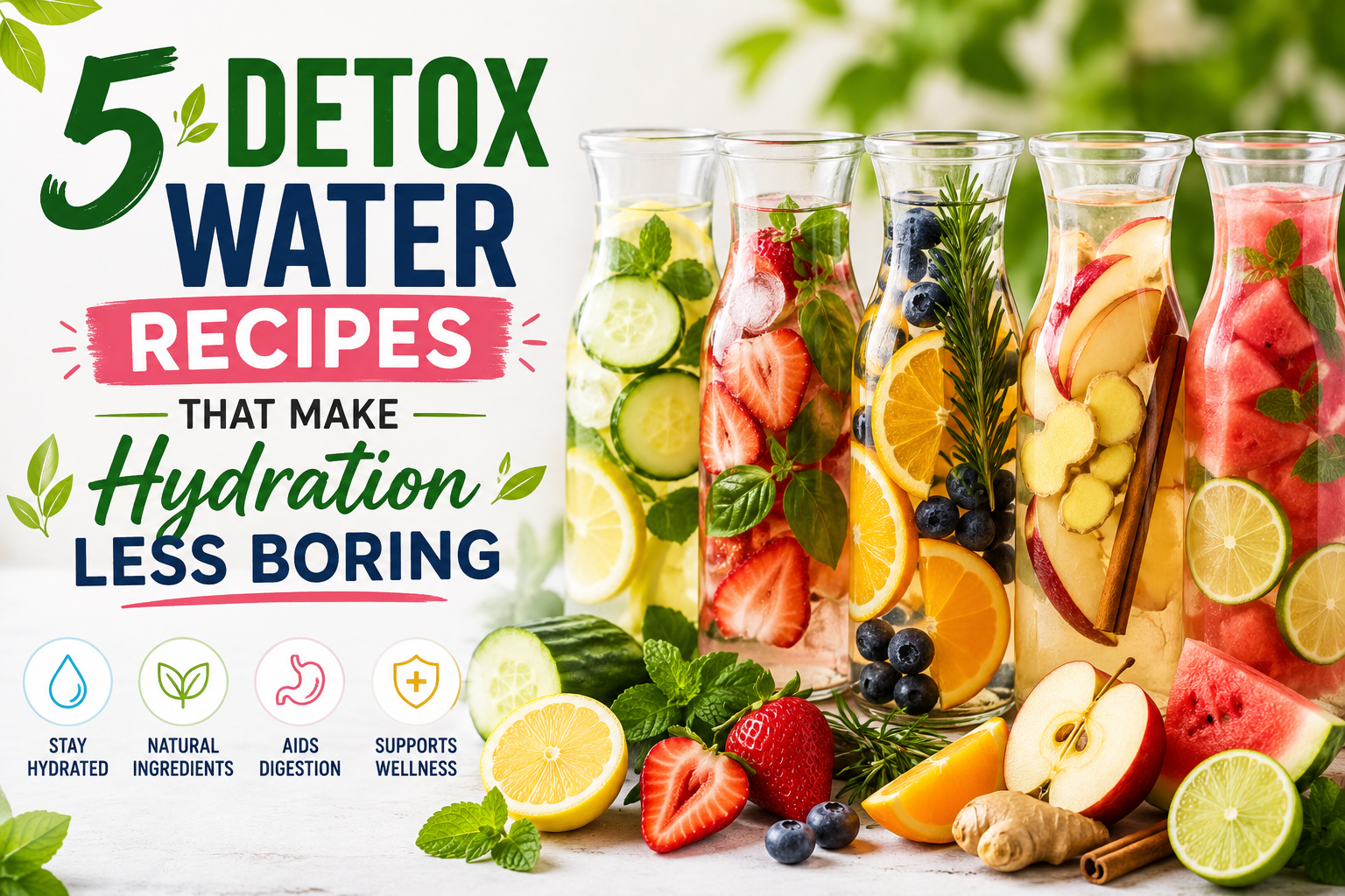 5 Detox Water Recipes That Make Hydration Less Boring