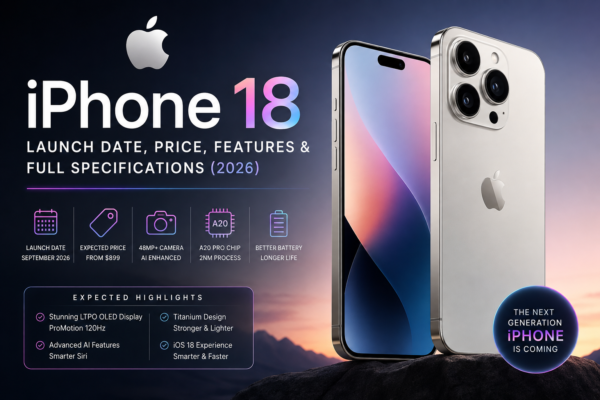 Apple iPhone 18 Launch Date, Price, Features & Full Specifications (2026)