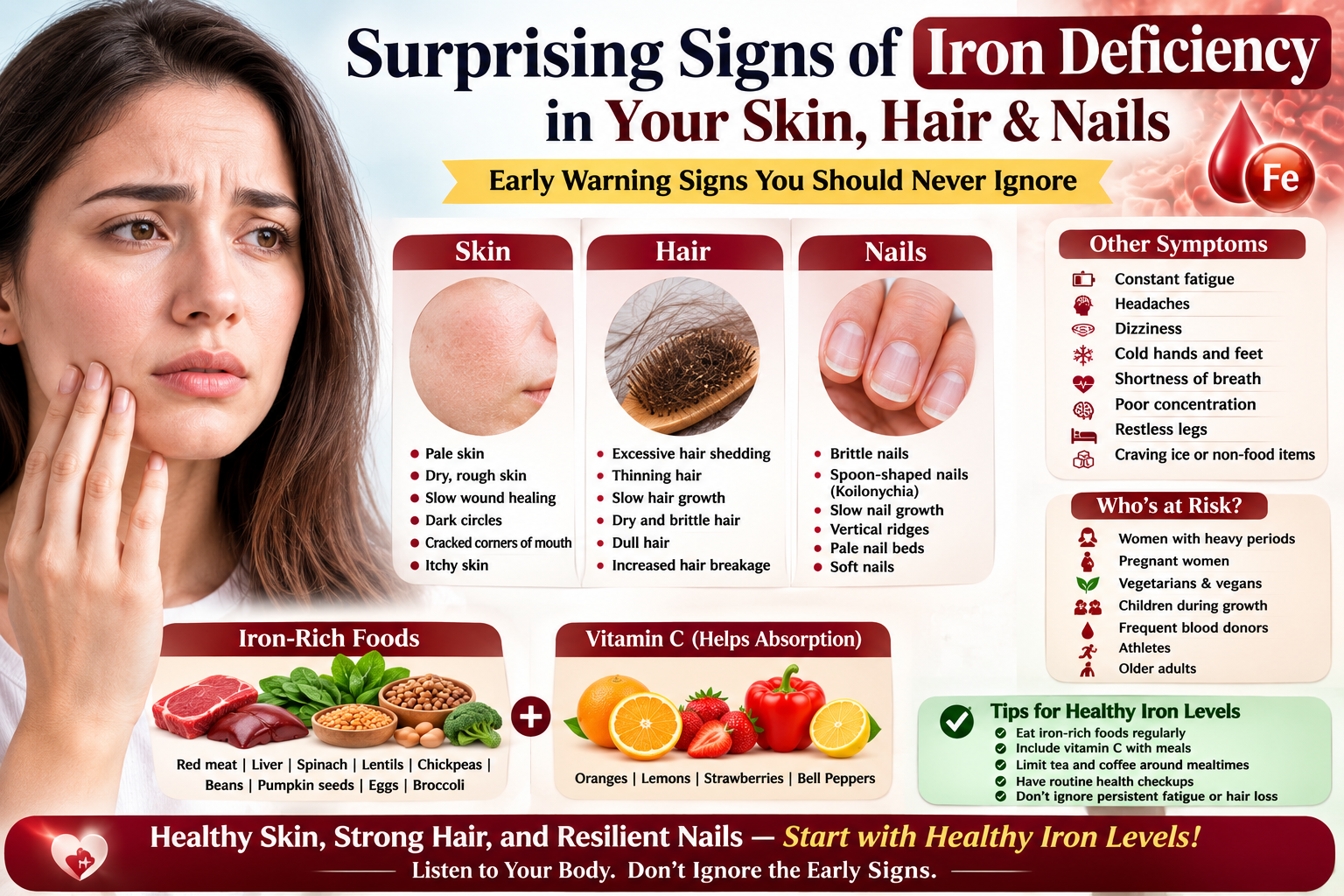 Iron Deficiency Warning Signs Infographic