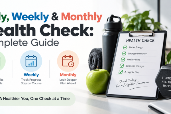 Daily, Weekly & Monthly Health Check: Complete Guide create banner