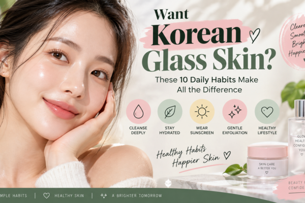 Korean glass skin skincare routine for glowing hydrated skin